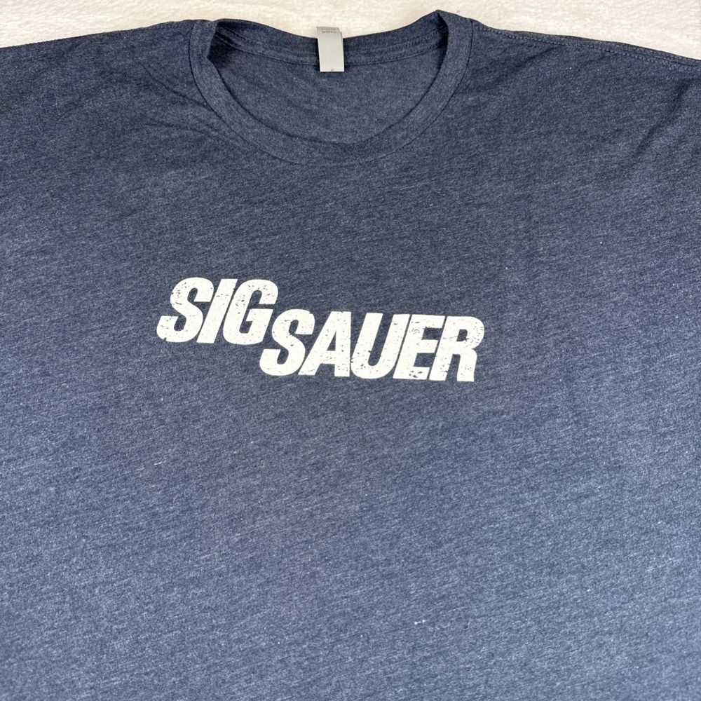 New W/O Tags Sig Sauer Men's Heathered Dark Blue T-shirt XXL Next Level Apparel